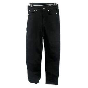 Rag & Bone Coated Black Nina High Rise Ankle Cigarette Denim Jeans Womens 26